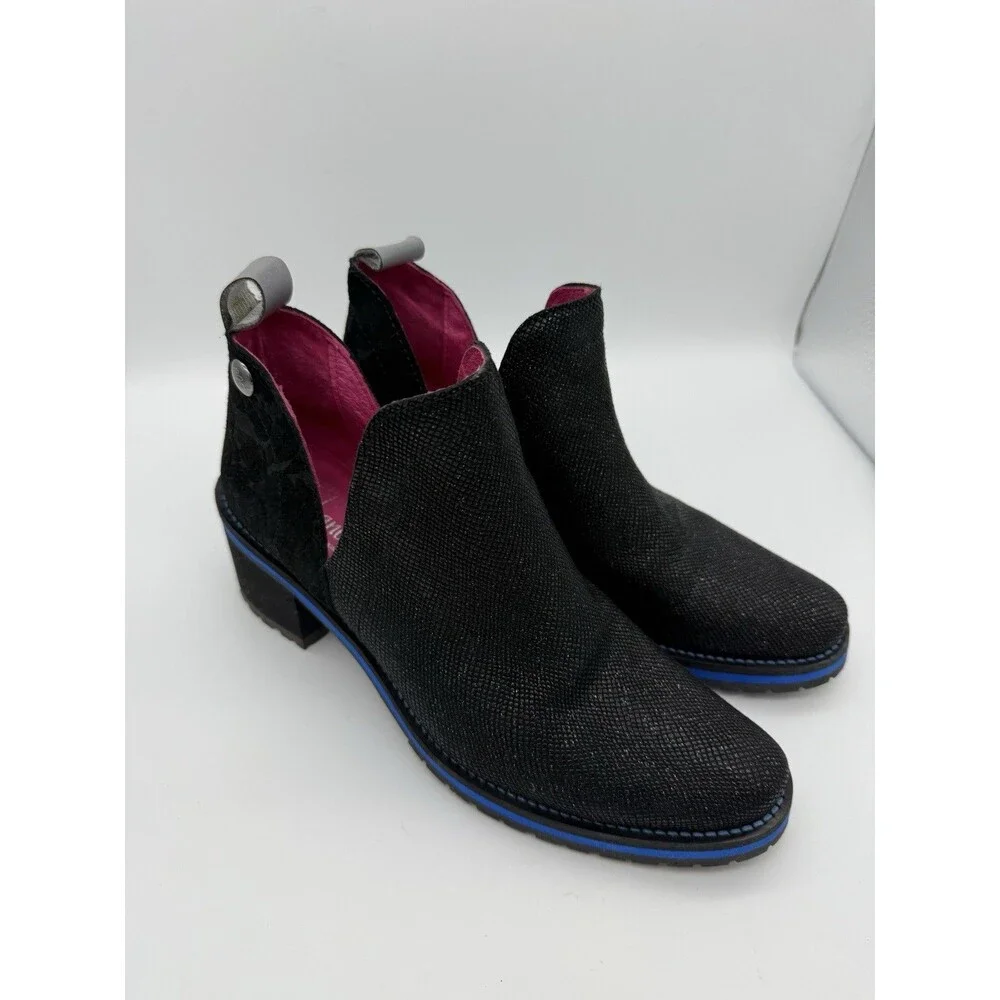 Chanii B Zippette Ankle Boots Womens 36 (5.5 US) Sparkle Floral Suede Whimsigoth